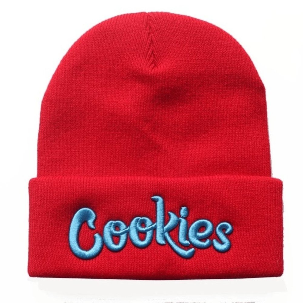 WOMENS COOKIES ORIGINAL MINT EMBROIDERED KNIT BEANIE (Red w/Blue)